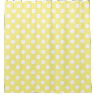 Rideaux De Douche Pois blanc sur jaune citron
