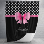 Rideaux De Douche Pois Blancs Et Noirs