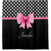 Rideaux De Douche Pois Blancs Et Noirs (Devant)