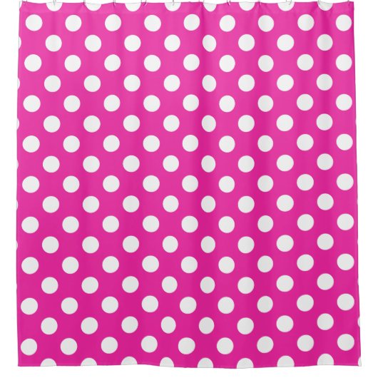 Rideaux De Douche Pois blancs sur fuchsia (Devant)