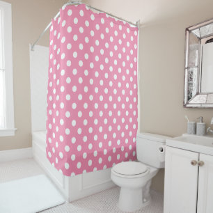 Rideaux De Douche Pois blancs sur Happy Pink