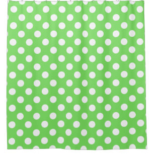 Rideaux De Douche Pois blancs sur vert pomme