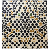 Rideaux De Douche Pois bleus de la Marine : or et émeraude (Devant)