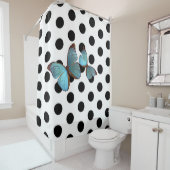 Rideaux De Douche Pois et papillons (En situation)