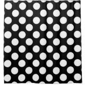Rideaux De Douche Pois noirs et blancs, Motif Polka (Devant)