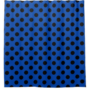 Rideaux De Douche Pois noirs sur bleu royal