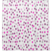 Rideaux De Douche Pois rose classique sur blanc (Devant)