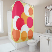Rideaux De Douche Pois rose, orange et jaune (En situation)