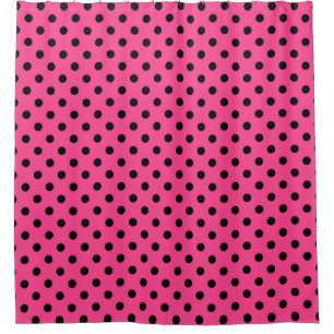 Rideaux De Douche Pois roses et noirs