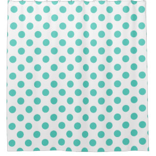 Rideaux De Douche Pois turquoise