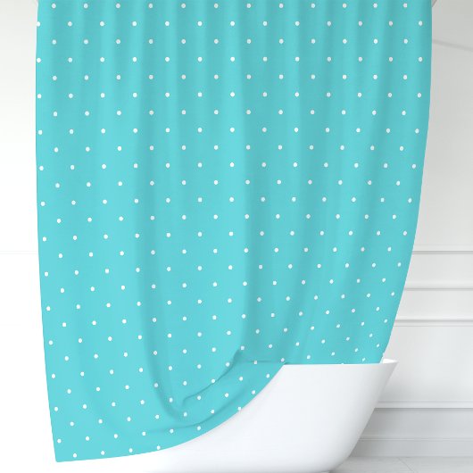 Rideaux De Douche Pois Turquoise et Blanc