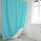 Rideaux De Douche Pois Turquoise et Blanc