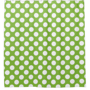 Rideaux De Douche pois verts et blancs