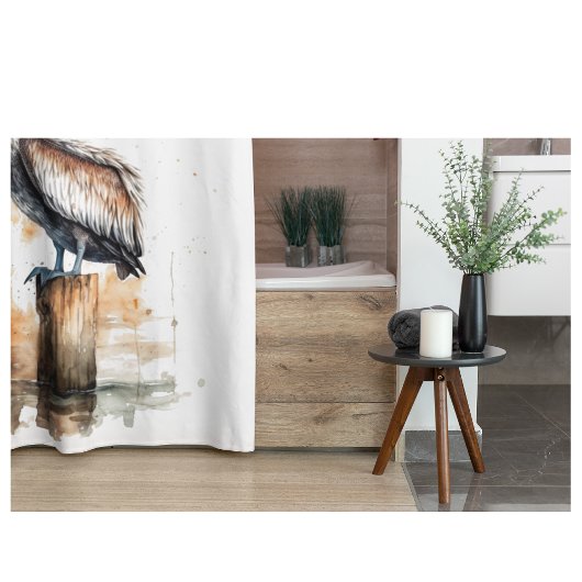 Rideaux De Douche Poise du Pélican