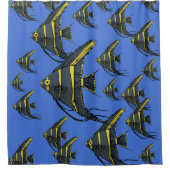 Rideaux De Douche Poisson-ange gris et jaune (Devant)