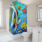 Rideaux De Douche Poisson Artsy (En situation)