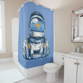 Rideaux De Douche Poisson Astronaute (En situation)