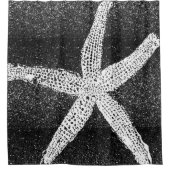 Rideaux De Douche Poisson blanc Parties scintillant noire Classique  (Devant)