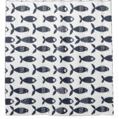 Rideaux De Douche Poisson bleu scandinave (Devant)
