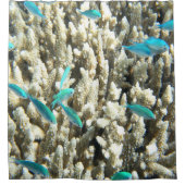 Rideaux De Douche Poisson Bleu Sous-Marin Et Corail (Devant)