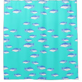 Rideaux De Douche Poisson bleu turquoise (Devant)