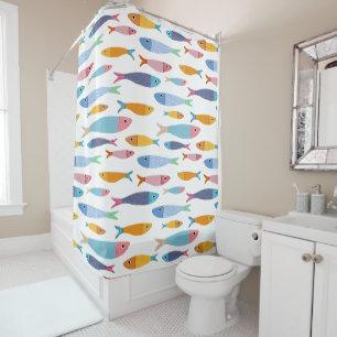 Rideaux De Douche Poisson coloré