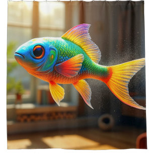 Rideaux De Douche Poisson coloré