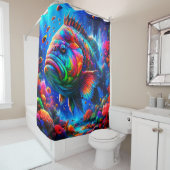 Rideaux De Douche Poisson coloré (En situation)