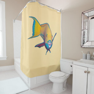 Rideaux De Douche Poisson perroquet - Conception abstraite - Découpé