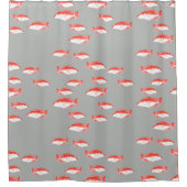 Rideaux De Douche Poisson rouge et gris (Devant)