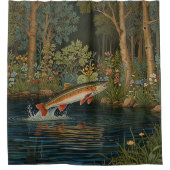 Rideaux De Douche Poisson saumon de truite boho rustique (Devant)