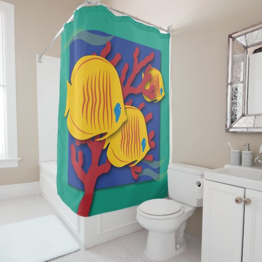 Rideaux De Douche Poisson tropical (En situation)