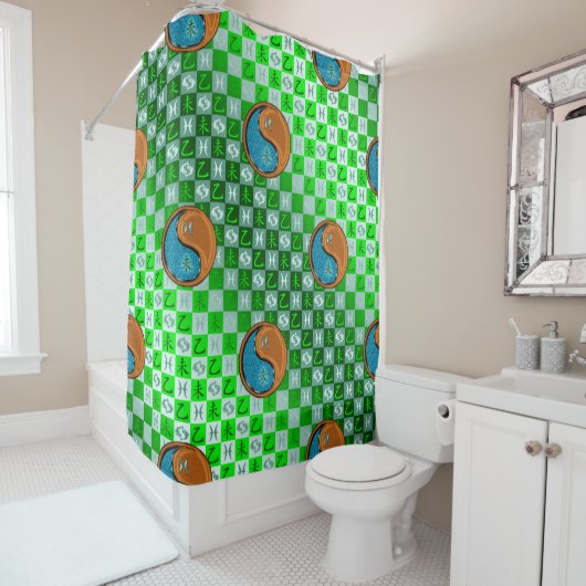 Rideaux De Douche Poissons & Chèvre de Bois (En situation)
