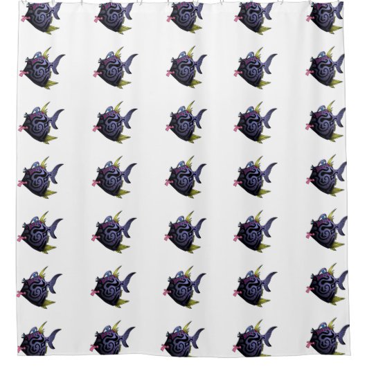 Rideaux De Douche "Poissons du décolleur" avec l'attitude (Devant)