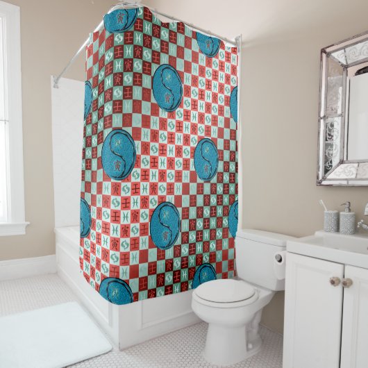 Rideaux De Douche Poissons & Tigre d'eau (En situation)