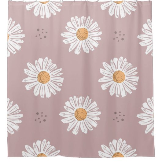 Rideaux De Douche Poitrine rose : Motif à répétition florale. (Devant)