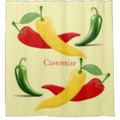 Rideaux De Douche Poivrons verts rouges chili Thunder_Cove (Devant)