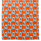 Rideaux De Douche Polar Bear Pattern Design On Orange  (Devant)