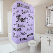 Rideaux De Douche Polices de Boston sur Lavender (En situation)