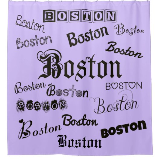 Rideaux De Douche Polices de Boston sur Lavender (Devant)