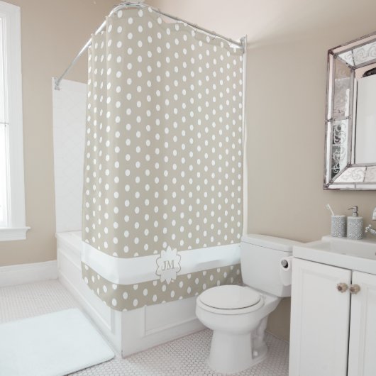 Rideaux De Douche Polka Dot Monogram (En situation)