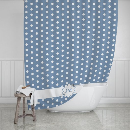 Rideaux De Douche Polka Dot Monogram