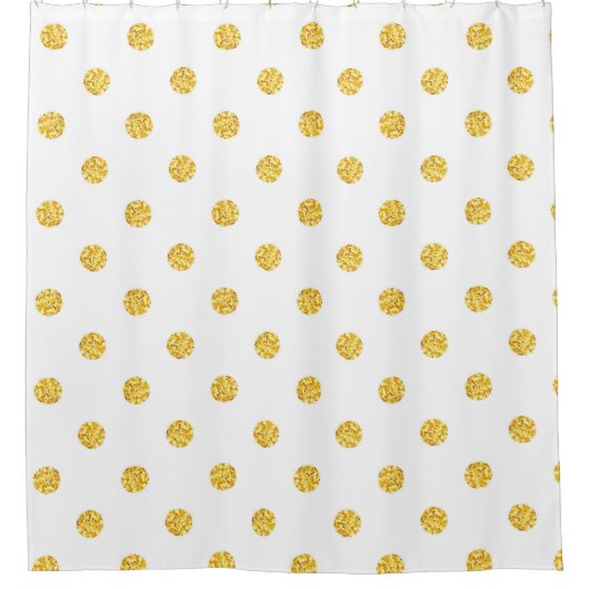 Rideaux De Douche Polka Gold Parties scintillant points Texture (Devant)