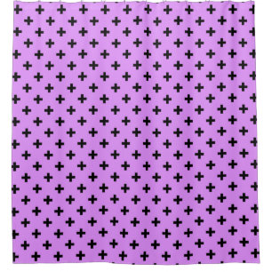 Rideaux De Douche Polka noire croise sur lilas