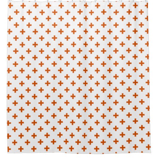 Rideaux De Douche Polka orange croise sur blanc (Devant)
