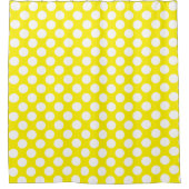 Rideaux De Douche Polka Point Motif jaune Grand point blanc (Devant)