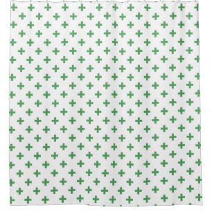 Rideaux De Douche Polka verte croise sur blanc
