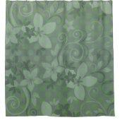 Rideaux De Douche Polkadot floral vert (Devant)