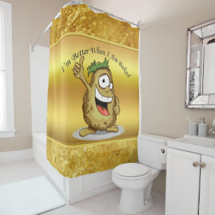 Rideaux De Douche Pomme de terre de personnage de dessin animé avec