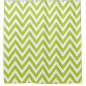 Rideaux De Douche Pomme vert et blanc Chevron (Devant)